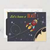 ブラスト誕生日招待状 インビテーションポストカード (正面/裏面)