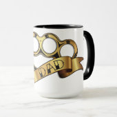 ブラスナックルの入れ墨のパパのマグ マグカップ (正面右)