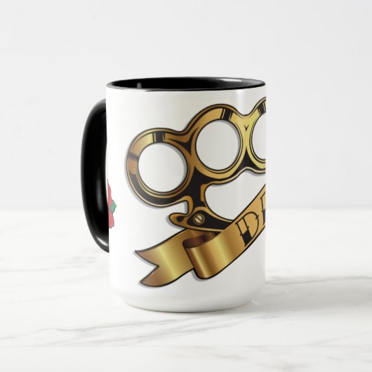 ブラスナックルの入れ墨のパパのマグ マグカップ (正面左)