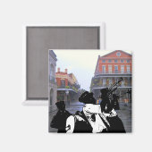 ブラスバンドクォーターフランスのニューオーリンズ マグネット (正面/裏面)