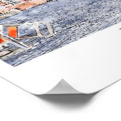 ブラソフルーマニア旅行水彩手描き ポスター (角)