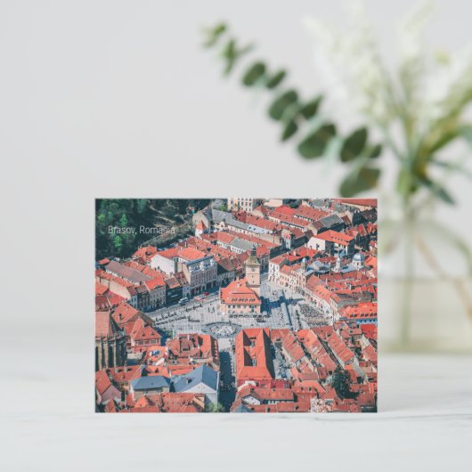 ブラソフ、ルーマニアの街並み ポストカード (スタンド正面)
