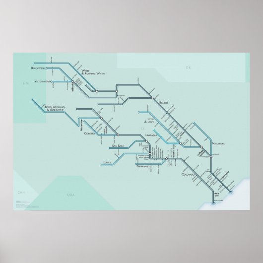 ブラゾスとコロラドリバーズ ポスター (正面)