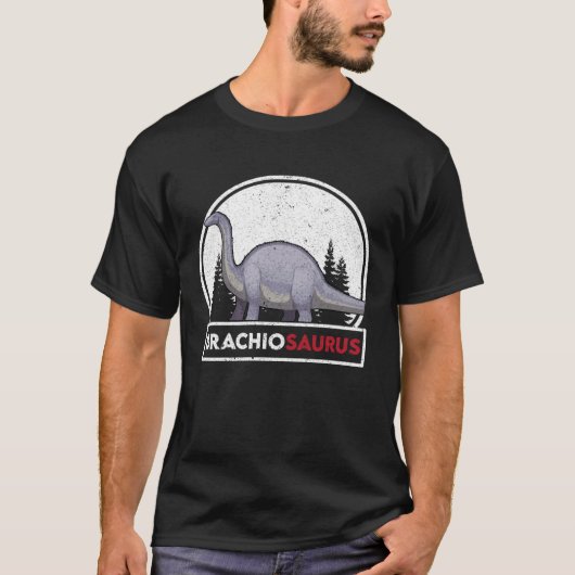 ブラチオサウルスデザイン先史恐竜 Tシャツ (正面)