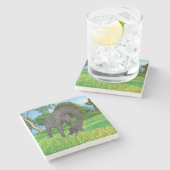 ブラチオサウルス恐竜 ストーンコースター (横)