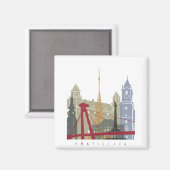 ブラチスラバのスカイラインポスター マグネット (正面/裏面)