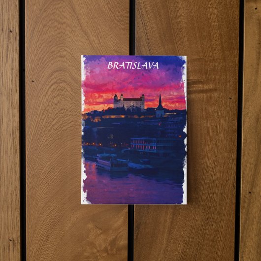 ブラチスラバスロバキア夜景 ポストカード