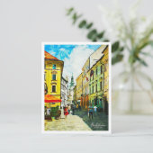 ブラチスラバスロバキア美しい油絵 ポストカード (スタンド正面)