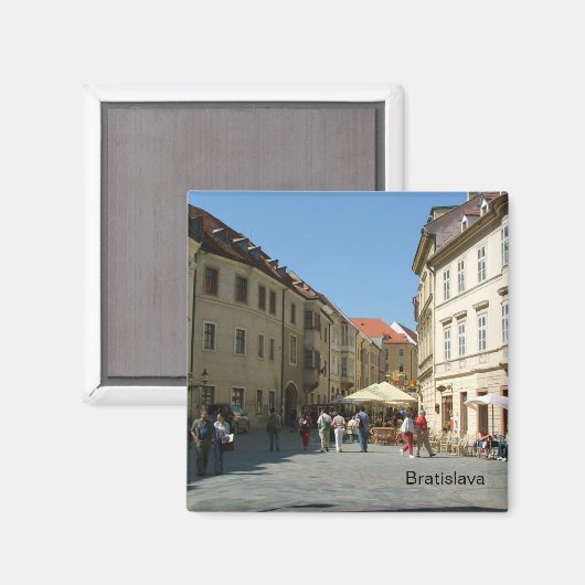ブラチスラヴァの通り – スロバキア マグネット (正面/裏面)