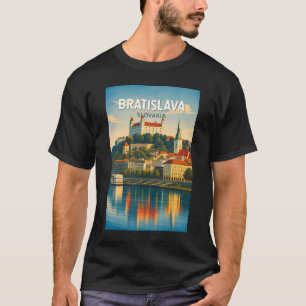ブラチスラヴァ スロバキア イラスト 旅行 アート レトロ Tシャツ