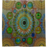 ブラチュラ記号曼荼羅の爪 シャワーカーテン (正面)