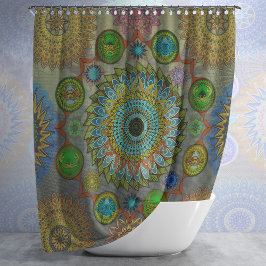 ブラチュラ記号曼荼羅の爪 シャワーカーテン