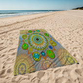 ブラチュラ記号曼荼羅の爪 ビーチタオル