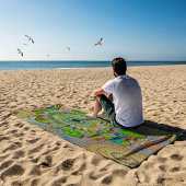 ブラチュラ記号曼荼羅の爪 ビーチタオル