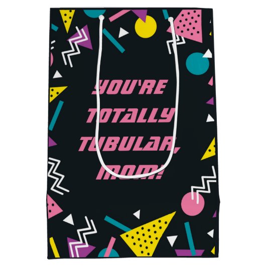 ブラッおもしろいク80sスラングマザーズデイメディア抱き枕 ミディアムペーパーバッグ (裏面)