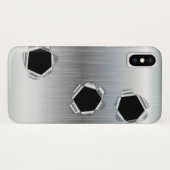 ブラッおもしろいシュ仕上げメタルと弾丸穴 Case-Mate iPhoneケース (裏面(横))