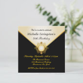 ブラッかわいらしク金ゴールドアイボリーウォーメンスパーティの招待状 招待状 (スタンド正面)