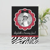 ブラッかわいらしク&レッドの誕生日パーティーの招待 招待状 (スタンド正面)