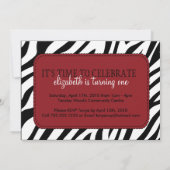 ブラッかわいらしク&レッドの誕生日パーティーの招待 招待状 (裏面)