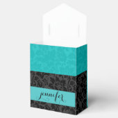 ブラッはっきりしたクエレガント&ターコイズフローラダマスク フェイバーボックス (オープン)