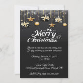ブラッエレガントククリスマスデザインパーティー 招待状 (正面)