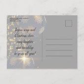 ブラッエレガントク金ゴールドクリスマスパーティの招待状 インビテーションポストカード (裏面)