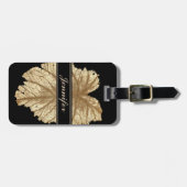 ブラッエレガントク金ゴールドリーフウォンズラグジュアリパーソナライズされたー ラゲッジタグ (正面横)