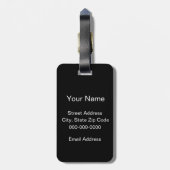 ブラッエレガントク金ゴールドリーフウォンズラグジュアリパーソナライズされたー ラゲッジタグ (裏面縦)