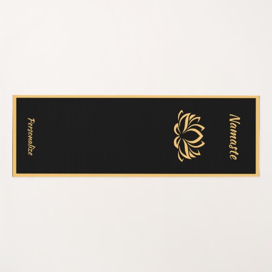 ブラッエレガントク金ゴールドロータスフラワー禅ヨガナマステ ヨガマット (正面(横))