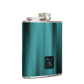 ブラッエレガントク&ティール(緑がかった色)モパーソナライズされたノグラムギフト フラスク (右)