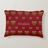 ブラッエレガントク/赤(ブラシ付き金ゴールドハートアクセント) アクセントクッション (裏面)