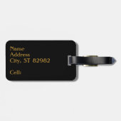 ブラッエレガントク&金ゴールドキリンパターンデザイン ラゲッジタグ (裏面横)