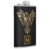 ブラッエレガントク&金ゴールドフェニックス立ち上がりモノグラム フラスク (右)