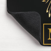 ブラッエレガントク&金ゴールドフェニックス立ち上がりモノグラム マウスパッド (コーナー)