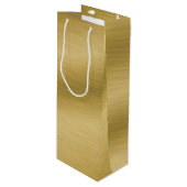 ブラッエレガントシュフェイク金ゴールドアートワーク ワインギフトバッグ (正面アングル)