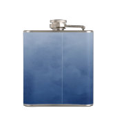 ブラッエレガントシュブルーとモノグラムシンプル金ゴールド フラスク (裏面)