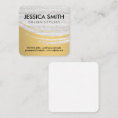 ブラッエレガントシュモダン金ゴールドテクスチャ スクエア名刺 (正面/裏面)