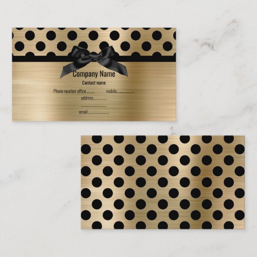 ブラッエレガントシュ全金ゴールド水玉模様名刺 名刺 (正面/裏面)