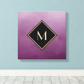ブラッエレガントシュ紫モノグラムシンプル金ゴールド キャンバスプリント (インサイチュ (ウッドフロア))