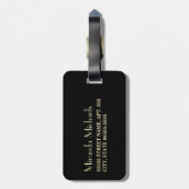 ブラッエレガントシュ紫モノグラムシンプル金ゴールド ラゲッジタグ (裏面縦)