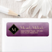 ブラッエレガントシュ紫モノグラムシンプル金ゴールド ラベル (インサイチュ)