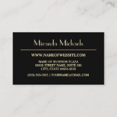 ブラッエレガントシュ紫モノグラムシンプル金ゴールド 名刺 (裏面)