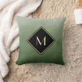 ブラッエレガントシュ緑、金ゴールドモノグラシンプルム クッション (ブランケット)