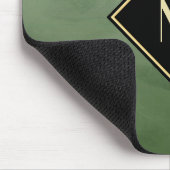 ブラッエレガントシュ緑、金ゴールドモノグラシンプルム マウスパッド (コーナー)