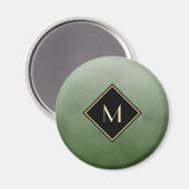 ブラッエレガントシュ緑、金ゴールドモノグラシンプルム マグネット (正面/裏面)