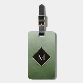 ブラッエレガントシュ緑、金ゴールドモノグラシンプルム ラゲッジタグ