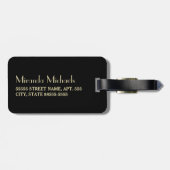 ブラッエレガントシュ緑、金ゴールドモノグラシンプルム ラゲッジタグ (裏面横)