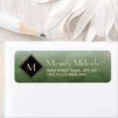 ブラッエレガントシュ緑、金ゴールドモノグラシンプルム ラベル (インサイチュ)