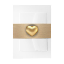 ブラッエレガントシュ金ゴールドと金ゴールドハート結婚の 招待状ベリーバンド