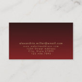 ブラッエレガントシュ金ゴールドモノグラムレッド 名刺 (裏面)